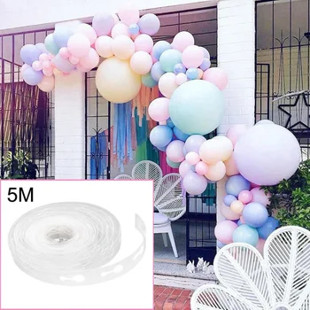 Léggömb, Tartozékok 5M Modellező Eszköz Műanyag Ballon Lánc Születésnap Esküvő Party Dekoráció Lufi Szalag Klip Pecsét Lánc Arch