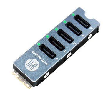 JEYI SATA Disk Array Kártya JMS585 Vékony, 5 Port, SATA3 M. 2 Nvme PCI-E 3.0 SATA 16G Hűtő Radiátor A Thunderbolt 3