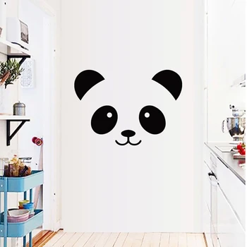 Rajzfilm Panda mosolygós arc Fali Matrica a gyerekszoba, hálószoba dekoráció Matrica háttérkép szép otthon matricák Freskó