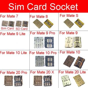 Sim-Kártya Adapter Huawei Mate 7 8 S 9 10 20 X Lite Pro Memóriakártya-Olvasó Kártya-Tartó Foglalat Flex Szalag Csere, Javítás, Alkatrészek
