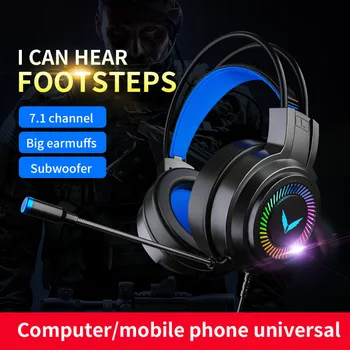G60 Gaming Headset 7.1 Sztereó SVirtual Surround Bass Fülhallgató Fejhallgató Mikrofon LED Számítógép PC Gamer Összecsukható