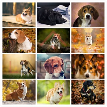 5D Gyémánt Festmény Beagle Terrier Kutya Állat Teljes Négyzet, Kör Fúró Gyémánt Hímzés Mozaik Kutya Cross Stitch lakberendezés Ajándék