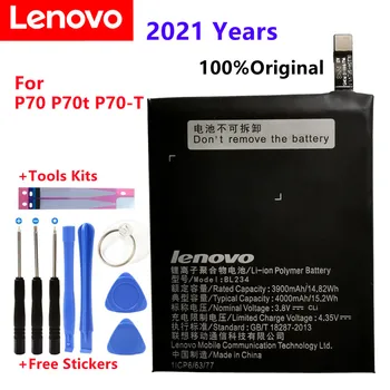 100% Új, Eredeti, Igazi 4000mAh BL234 akkumulátor a 3M ragasztó matricát Lenovo Vibe P1M P1MA40 P70 P70t P70-T P70A P70-Egy
