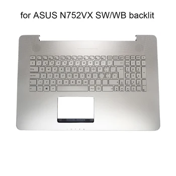 SW/WB Svájci horvát háttér világításos laptop billentyűzet Asus Vivobook N752 N752V N752VX pc billentyűzet topcase palmrest 662JSF00 662JWB00