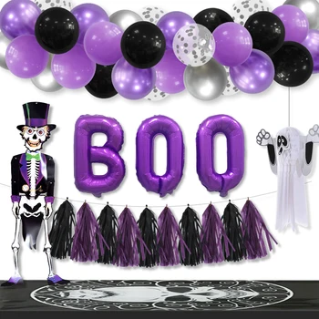 Boldog Halloween Papír Parti BOO Léggömb Medál Pók Papír Dekoráció Tassel Lámpás Játék Tök, Halloween Dekoráció Játék