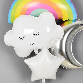 Szivárvány felhő nap alakú alumínium fólia léggömb óvoda ünnepi buli, bankett dekoráció gyermekjátékok