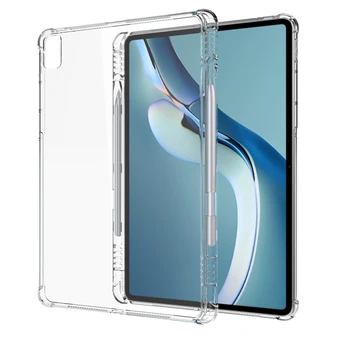 Ütésálló Szilikon tok Huawei MatePad Pro 12.6 2021 WGR-W19 WGR-AN19 Tabletta tolltartó, Rugalmas, Átlátszó hátlap