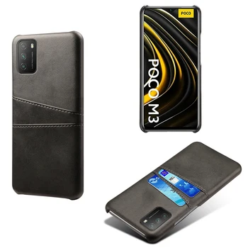 A Xiaomi POCO M3 Esetben Hitelkártya Vintage PU Bőr Telefon, Pénztárca Fedezi a Kártya Slot Redmi Megjegyzés 9 4G Kína 9 Teljesítmény