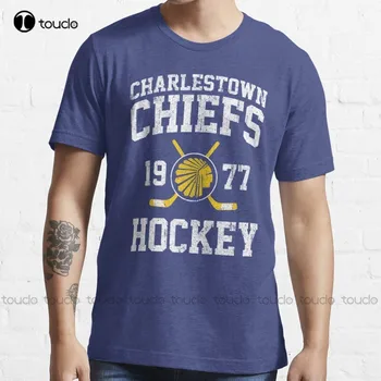 Új Charlestown Chiefs Jégkorong T-Shirt, Póló, Ruha, Női férfi s-5xl póló Unisex