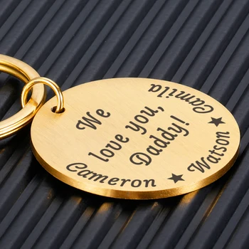 Gravírozva Eredeti Kulcstartó Egyedi Név Keychains apák Napi Ajándék szeretünk Apa Ajándékok Férfiaknak Autó Kulcstartó Apa Ajándékok