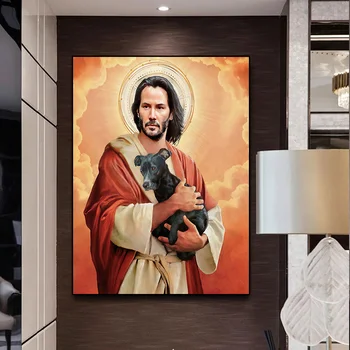 Isten Jézus Poszter keresztény Egyház Nappali Fal Dekorációs Festmény, Nyomtatás, Vászon Vallásos Hit Kép Modern lakberendezés