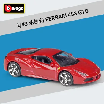 Bburago 1: 43 Ferrari 488 GTB rad alufelni autó modell Gyűjtemény Ajándék, Dekoráció játék