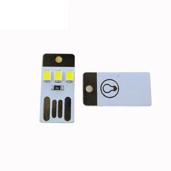 USB LED Kulcstartó Portable Power Fehér tábla Zsebében Kártya Lámpa LED