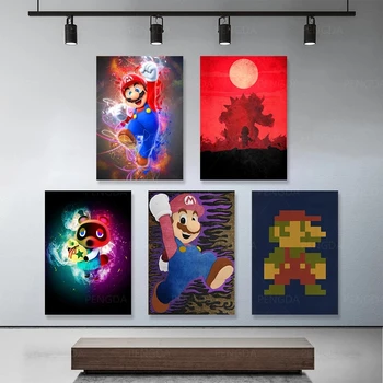 Rajzfilm Mario Red hat HD Nyomatok lakberendezési Festmény Poszter Wall Art a Vásznon Moduláris Képek Modern Ajándékok Nappali