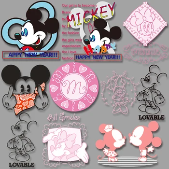 A rajongók Minnie poszter levelet Mickey Disney rajzfilm állat minta hőátadás nyomtatás Ruhát Rátétes Díszítés olvasztható javítás