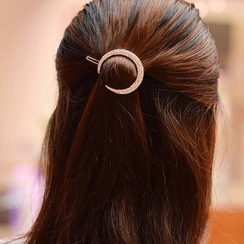 A nők fejfedőt 2017 hold haj-pin vintage haj markolatok lányok aranyos rhinestione haj kiegészítők nők