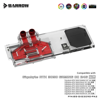 Barrow GPU vízhűtéses Blokk Gigabyte RTX 3090/3080 Sas Játék OC, VGA Hűtő 5V 3Pin ARGB, BS-GIG3090-PA2