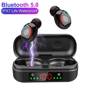 Vezeték nélküli bluetooth headset TWS Bluetooth 5.0 Touch Control Sport Vízálló HiFi 9D Bass Sztereó Fülhallgató Mikrofon Fülhallgató