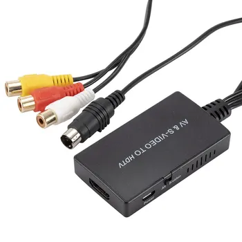 S-Videó, 3RCA CVBS Kompozit Audio Video Converter s-video HDMI-kompatibilis Átalakító Támogatja a 1080P/720P PC Laptop ZSOLT