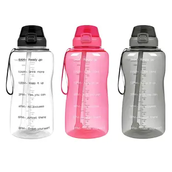 BPA Mentes Víz Üveg Motivációs Időt Jelölő Emlékeztető szivárgásmentes cumis Üveg Tritan Sport Üveg Kemping