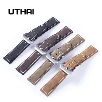 UTHAI P12 20mm óraszíj Valódi 22mm Nézni Zenekar 18-24 mm Óra Kiegészítők Magas Minőségű, 22mm Bőr óraszíj Watchbands