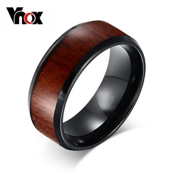 Vnox Férfi Gyűrűk kiváló Minőségű Volfrám-Karbid Gyűrűk Eljegyzési Fa Design nagykereskedelmi