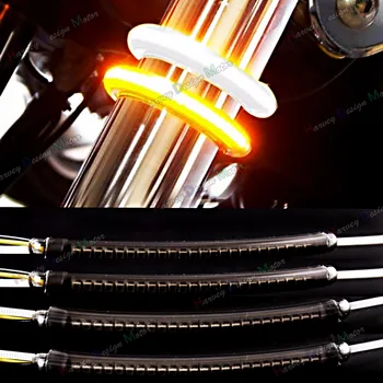 LED 39mm -, 41 mm-es Villa indexet&Nappali menetjelző Fény Készletek&Füstölt Lencse Harley Győzelem Motorkerékpár