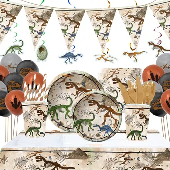 Dinoszaurusz Kövület Régészet Téma Születésnapi Party Papír Tányér, Csésze Asztali Dekoráció Dinoszaurusz Parti Dekoráció, Kellékek
