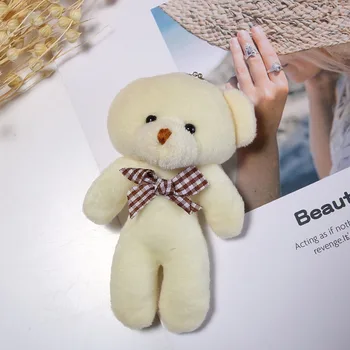 Mini Plüss Sziámi Medve Játékok Medál PP Pamut Puha Plüss Medve Ünnep, Ajándék