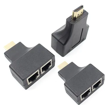 2db/pár HDMI Dual RJ45 CAT5E CAT6 UTP LAN Ethernet HDMI Extender Repeater Adapter 1080P HDTV HDPC