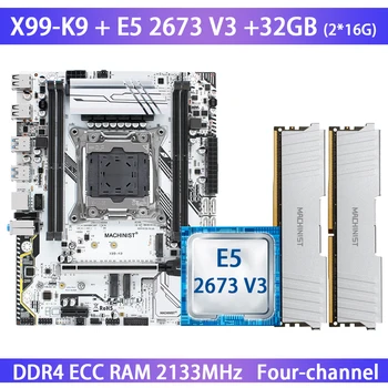 GÉPÉSZ X99 k9 Alaplap XEON E5 összesen 2673 dollár V3 2*16 gb-os DDR4 2133 ECC Memória Combo Kit Meghatározott Négy Csatornát Támogató Tuning