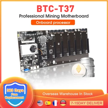 BTC-T37 Bányászati Alaplap 8 GPU-s Grafikus Kártya ETH Bitcoin-Bányász PCIE 16X 4 USB2.0 DDR3 Sodimm Foglalat Támogatás 1066/1333/1600 mhz