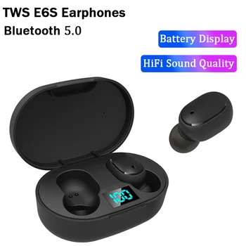 TWS E6S A6Lite Bluetooth Vezeték nélküli Fejhallgató Fülhallgató zajszűrő Headset Mini Sport Fülhallgató Okostelefon Xiaomi Redmi