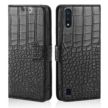 Samsung Galaxy A01 Luxus Retro Krokodil mintás Bőr Flip Pénztárca tok Samsung Galaxy A01 Core SamsungA01 Egy 01 A01Core