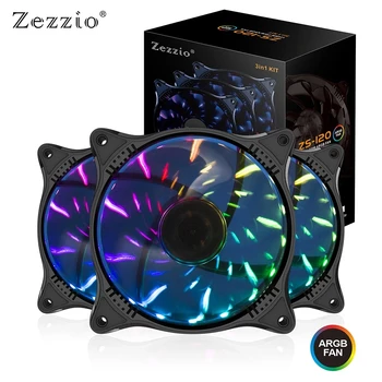 ZEZZIO ZS-120 3in1 120mm PC Esetben rajongó 6PIN ARGB Álom Csillagos Ég Rajongók CPU Hűtő Ventilátor SATA teljesítmény