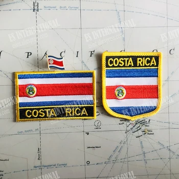 COSTA RICA Nemzeti Zászló, Jelvény Karszalagot Hímzés, a Foltok Pedig Kitűző Egy Meghatározott Ruhát Tartozékok Hátizsák