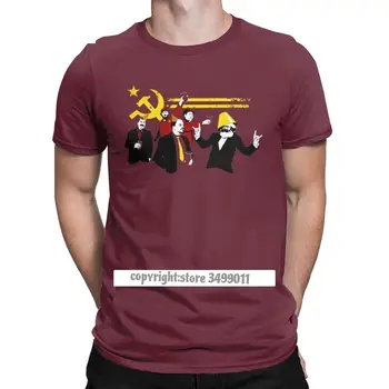 A Kommunista Párt Férfi Póló Orosz Szovjet Marx, Lenin, Sztálin, Mao Castro Felsők Pólók Szocializmus Tshirts Prémium Pamut