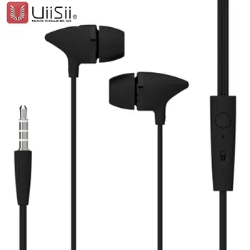 UiiSii Fekete Színű In-Ear Telefon Mélysugárzó Bass Sport Fülhallgató MIKROFON Luxus Fém 3,5 mm-es Sport Okostelefon