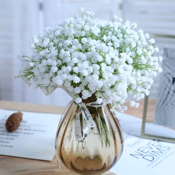 Fehér Baba Levegőt Mesterséges Virágokat Igazi Kapcsolatot Hamis Gypsophila Ál Növények Esküvői Csokor Virág DIY virágcsokrot
