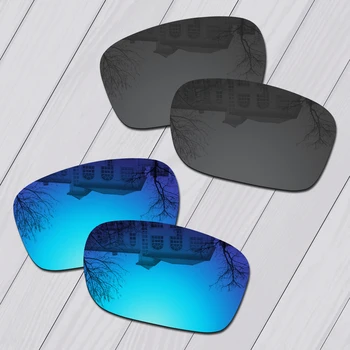 E. O. S 2 Pár Fekete & Ice Blue Polarizált Csere Lencsék Oakley Ezüst OO9262 Napszemüveg