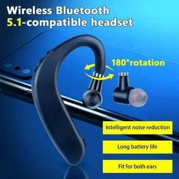 Új 5.11 Vezeték nélküli Fülhallgató Egyetlen Fül Handfree Fülhallgató Mikrofon, 180° - Ban Forgatható a zajcsökkentés Fül-hook Fülhallgató, Fejhallgató