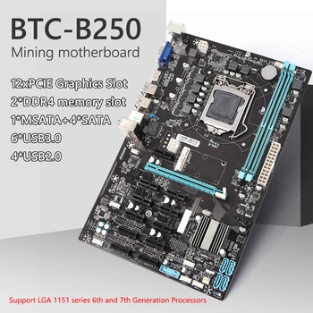 B250 Bányászati Alaplap PCIe X1 PCI-E X16 LGA 1151 16G DDR4 SATA 3.0 USB 3.0 a Bitcoin BTC ETH GPU GPU Bányászati Gép
