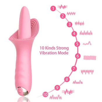 10 Intenzív Nyelvével Nyalogatja Vibrátor, Orális Clitor G-pont Klitorisz Stimulátor masszírozó felnőtt Szex játékok A Nő, a Női Maszturbáció