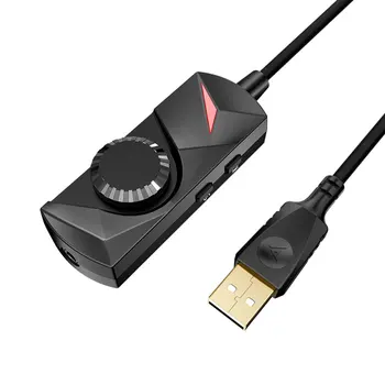 Külső USB-s hangkártya Sztereó Mikrofon, Hangszóró, Fülhallgató, Audio Jack, 3,5 mm-es Kábel Adapter Mute Kapcsoló, Hangerő állítás