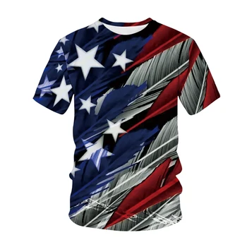 T-shirt a 3D nyomtatás a zászló, egyesült államok, egyesült KIRÁLYSÁG, Horvátország, a férfiak, mind a nők, streetwear az Amerikai minta, T-ing, kör