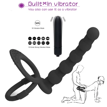 Erotikus Accessorie Felnőtt Szex Játékok A Párok, Dupla Behatolás Strapon Vibrátor-Anális Vibrátor Gyöngyök Anális Butt Plug G-Spot Vibrátor