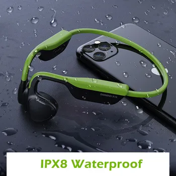 Vezeték nélküli Bluetooth Fejhallgató IPX8 Vízálló Sport csontvezetéses Fülhallgató Nyitott Típusú Fejhallgató Beépített 8 gb-os Memória Úszás