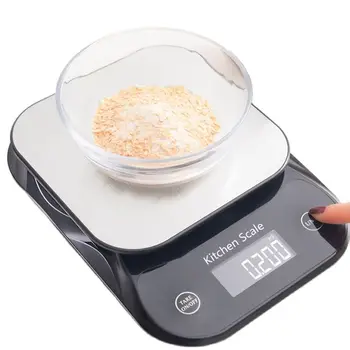 Elektronikus torta konyhai mérleg 10 kg / 1 g, rozsdamentes acél, digitális mérleg súly mérési háztartási gépek precíziós