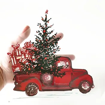 Karácsonyi kocsi Foltok, Ruházat, Motoros Jelvény hőátadás Nyomtatás Furcsa Dolgokat Javítás Diy Ruhát Matricák Karácsonyra