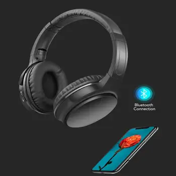 ANC Vezeték nélküli Fejhallgató Bluetooth-kompatibilis Összecsukható zajszűrő Fülhallgató, hi-fi Mély Bass Music Fülhallgató Mikrofon